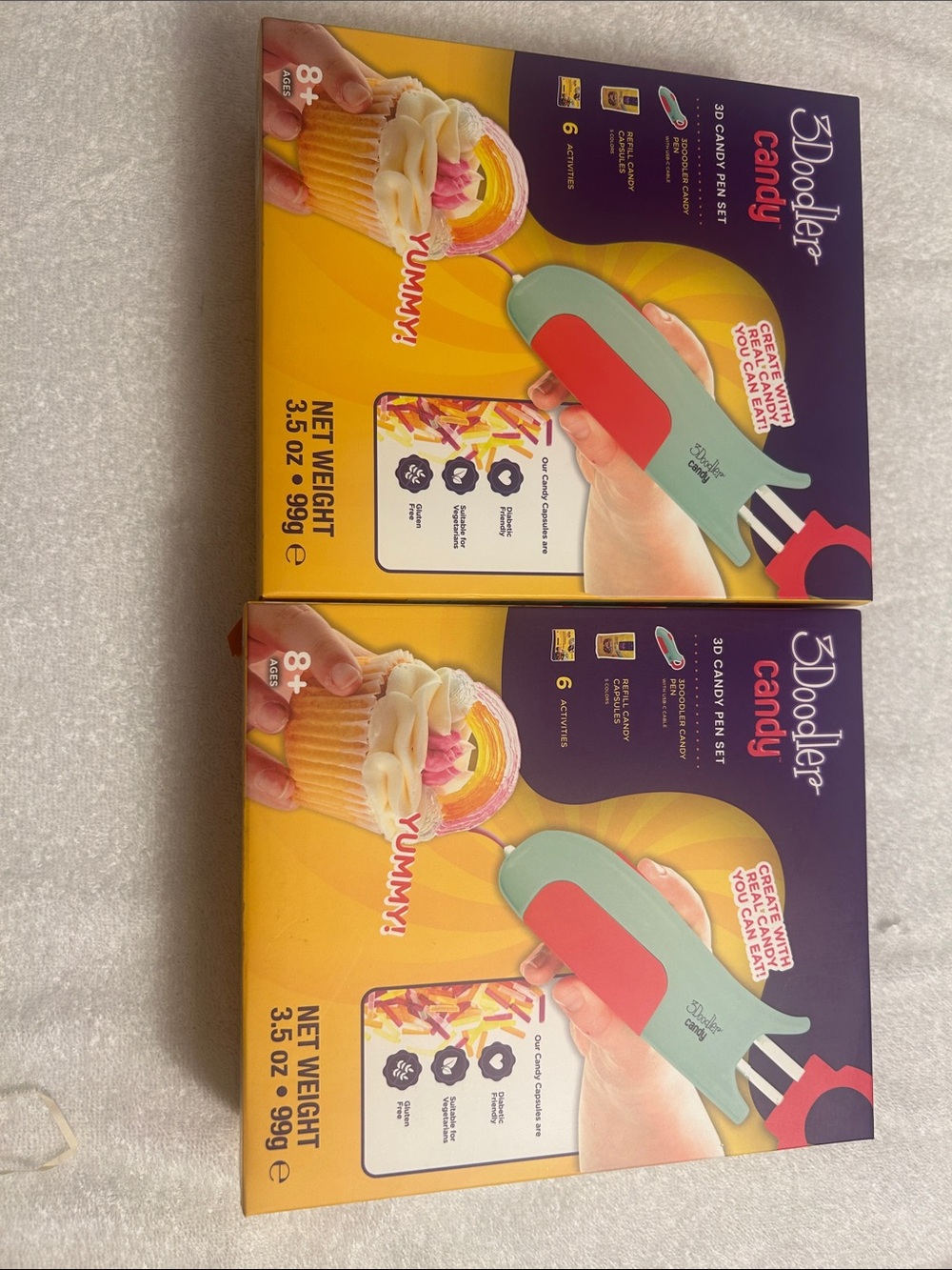 Two - 3Doodler Candy 3D Candy Pen Set in Mint and Coral includes two packages